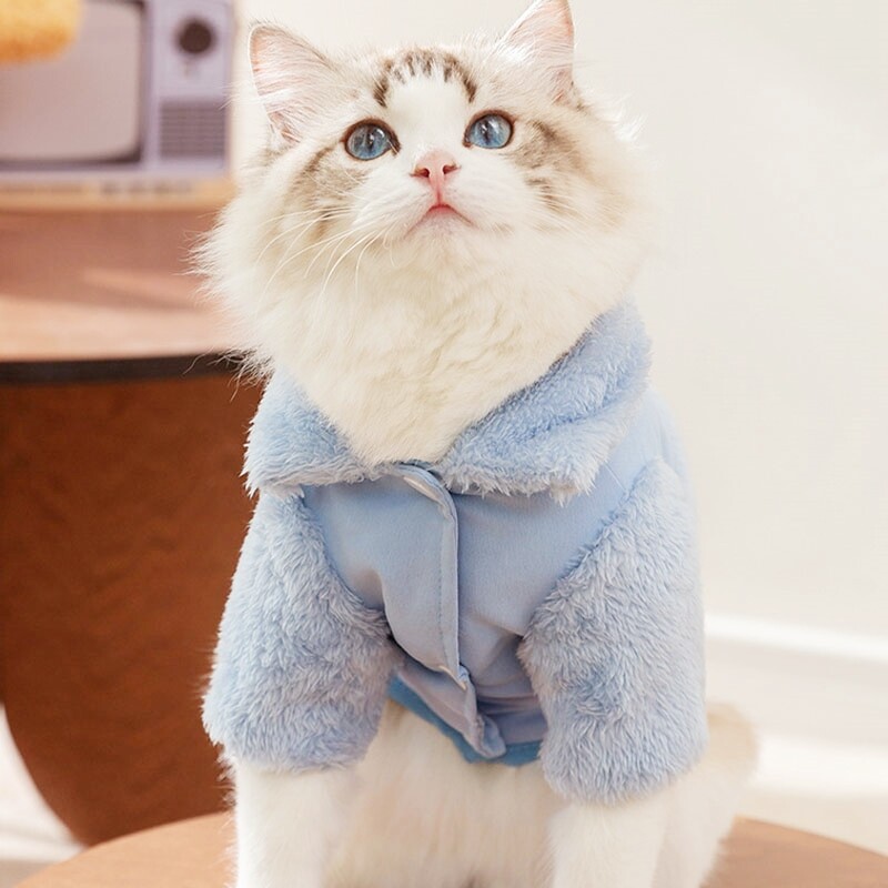 Šilti šunų rūbai Žieminiai šunų paltai Striukė paminkštinta dvipusė pūkinė striukė šuniukui Madinga Tvirta katės kailis Bichon Frise Naminių gyvūnų reikmenys