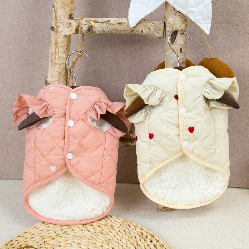 Drabužiai šunims Naminių gyvūnėlių drabužiai Mažo šuns katės šiltas paltas rudeninis žiema, atsparus vandeniui, patogus 24 meilės apranga su palaidomis rankovėmis medvilninė liemenė