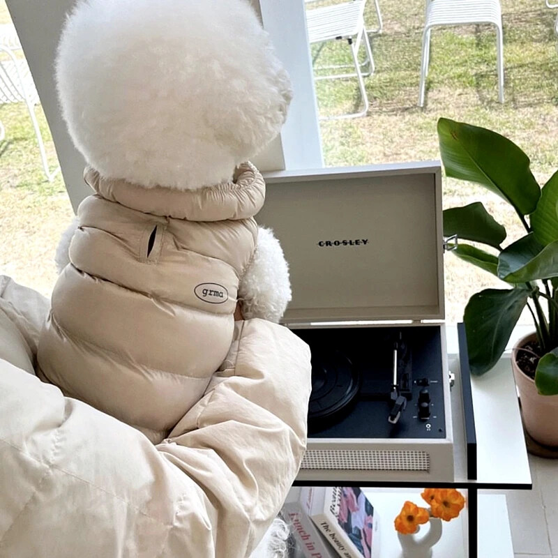 Žieminiai šilti naminių gyvūnėlių medvilniniai drabužiai šunų drabužiai šuniuko vienspalviai pūkinė striukė Meškiukas pastorinti atviromis sagomis marškinėliai šuniuko paltai