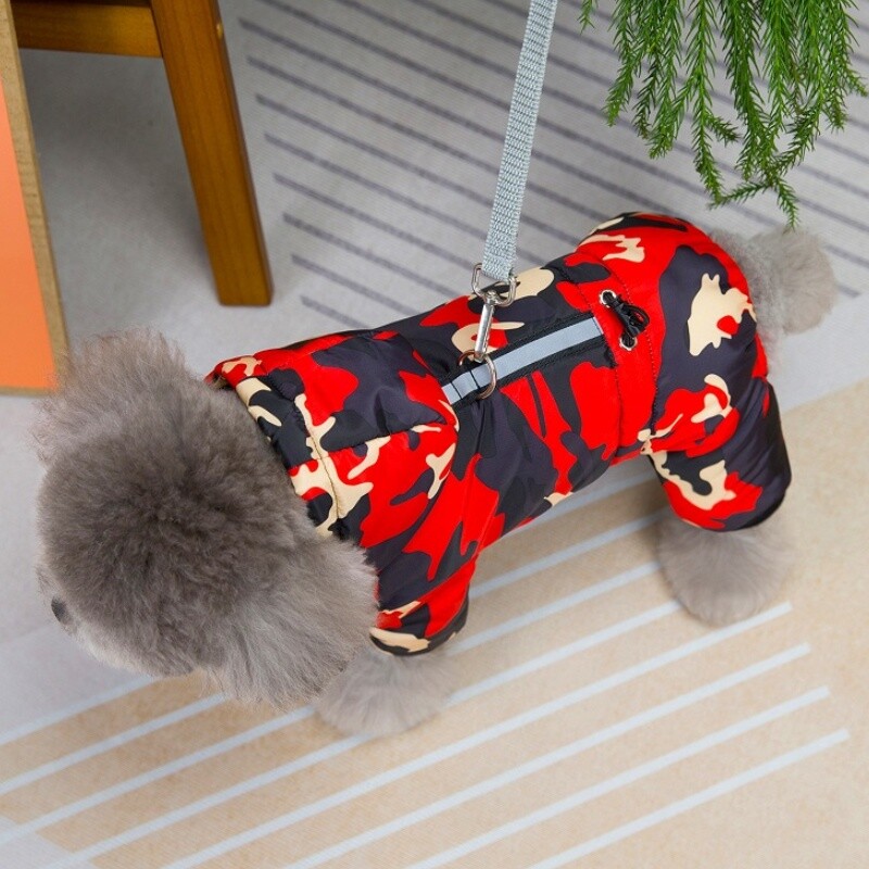 Šuniuko striukė su petnešomis Žieminiai šunų drabužiai mažiems šunims Madingi šuniukų kombinezonai Šilti katės paltai Keturkojai naminiams gyvūnėliams