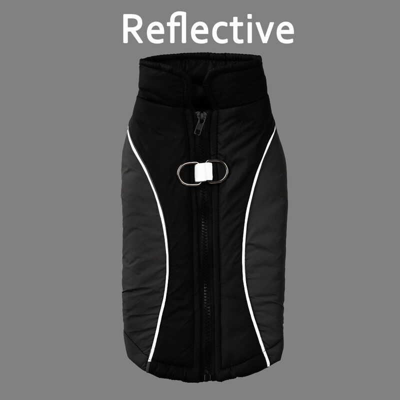 Žieminiai šunų drabužiai mažiems vidutiniams šunims Minkštas šviesą atspindintis šuniuko striukė katės liemenė su užtrauktuku Lauko vėjui atsparūs naminių gyvūnėlių komplektai