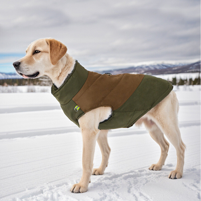 Šuns striukė Neperšlampama žieminė šunų rūbai Stori šilti šunų paltai su D formos žiedu aukšta apykakle Naminių gyvūnėlių drabužiai Maži Vidutiniai Dideli Šuns Liemenė
