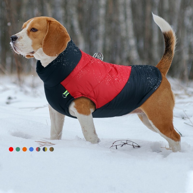 Šuns striukė Neperšlampama žieminė šunų rūbai Stori šilti šunų paltai su D formos žiedu aukšta apykakle Naminių gyvūnėlių drabužiai Maži Vidutiniai Dideli Šuns Liemenė
