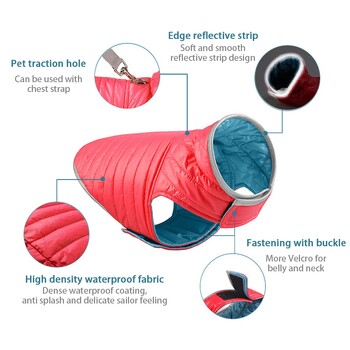 Зимно кучешко палто Топло обратимо кучешко палто Светлоотразително водоустойчиво кучешко снежно яке Жилетка за малки и средни кучета Булдог облекло