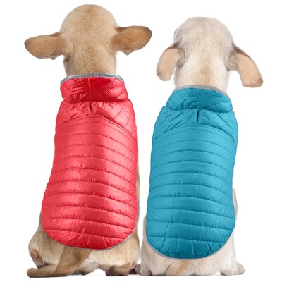 Žieminis šuns paltas Šiltas apverčiamas šuns paltas, atspindintis vandeniui atsparus šunų sniego striukė mažiems ir vidutiniams šunims, buldogų drabužiai