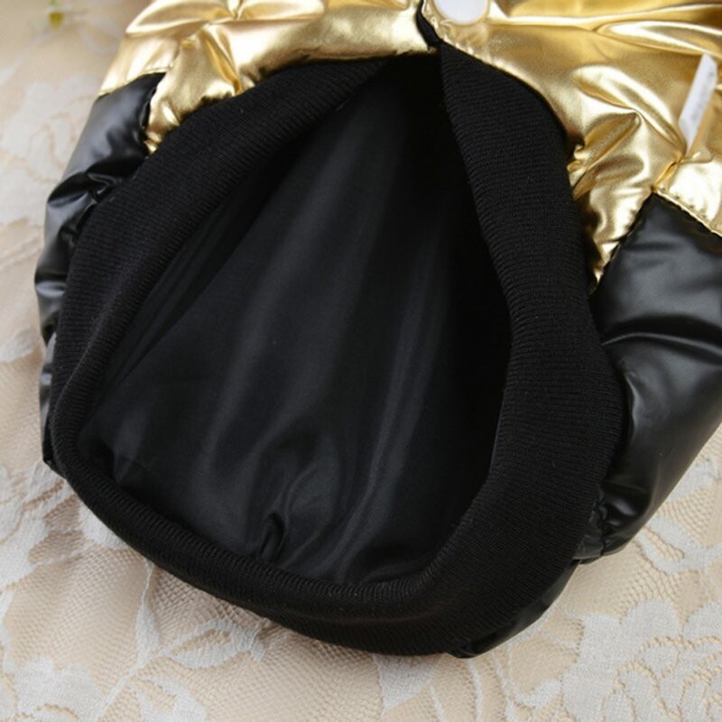 Arany/Ezüst Téli Kutya Párnázott Kabát Meleg Vízálló Ruházat Háziállatok Vastag Kiskutya Kabát Kültéri Állvány Nyakörv Kutya Ruha Kabát