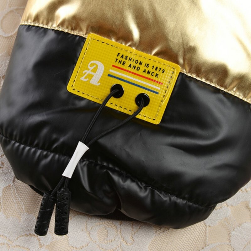 Arany/Ezüst Téli Kutya Párnázott Kabát Meleg Vízálló Ruházat Háziállatok Vastag Kiskutya Kabát Kültéri Állvány Nyakörv Kutya Ruha Kabát