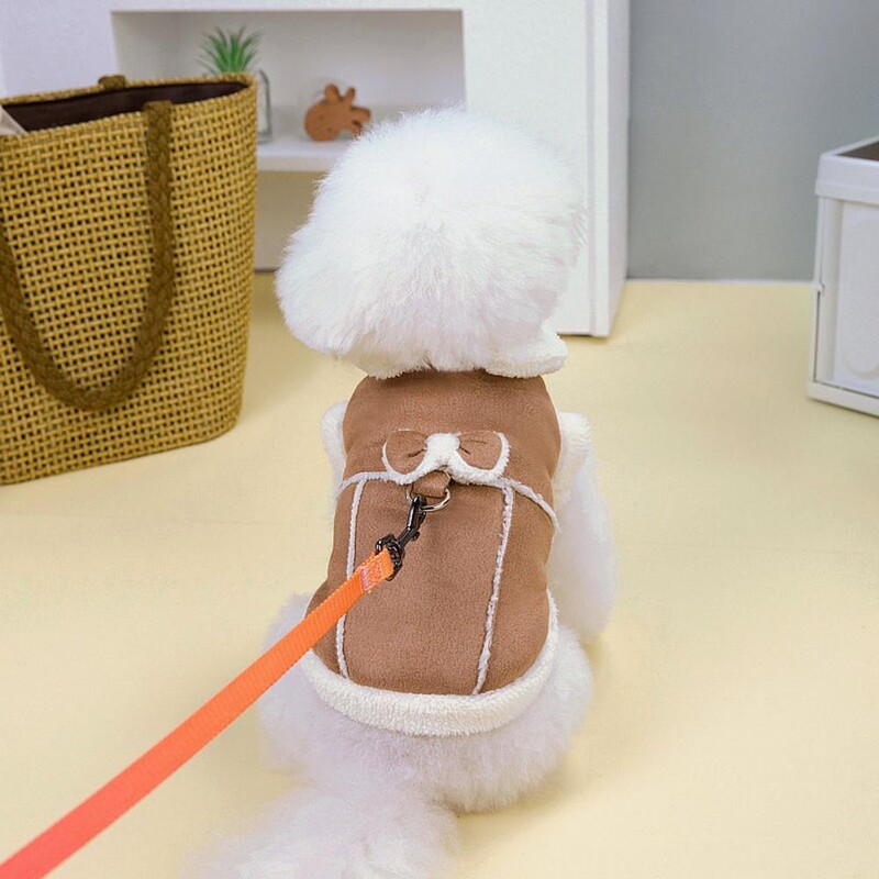 Mielas stilingas naminių gyvūnėlių medvilninio palto mygtukas, užsisegamas su traukimo virve sagtimi, pastorintu mažų vidutinių šunų traukiamas medvilninis paltas