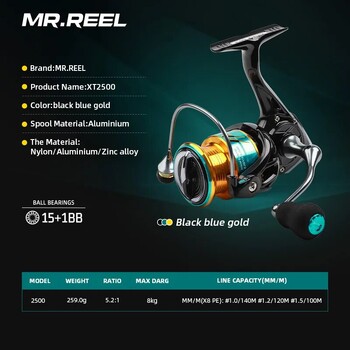 Fishmx Spinning Roels Fishing for Saltwater Freshwater Reel Μεταλλικό καρούλι Αριστερά/Δεξιά Εναλλάξιμα Lure Fishing Shallow Rool