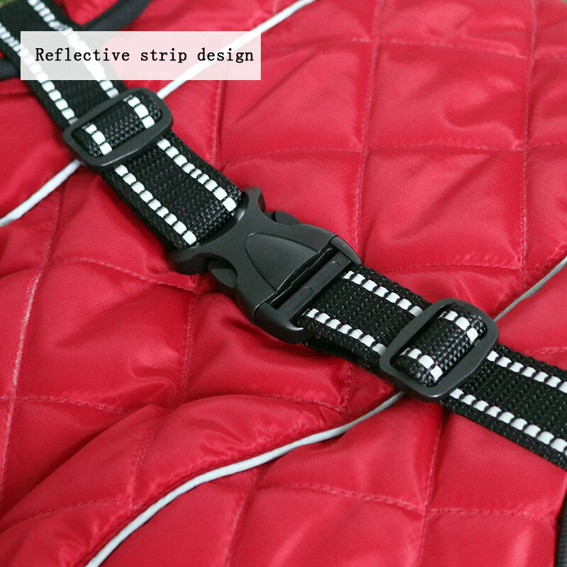 Jachetă de exterior pentru câini Îmbrăcăminte impermeabilă pentru câini Vestă de iarnă din bumbac caldă Îmbrăcăminte pentru câini de talie mijlocie Labrador roșu negru