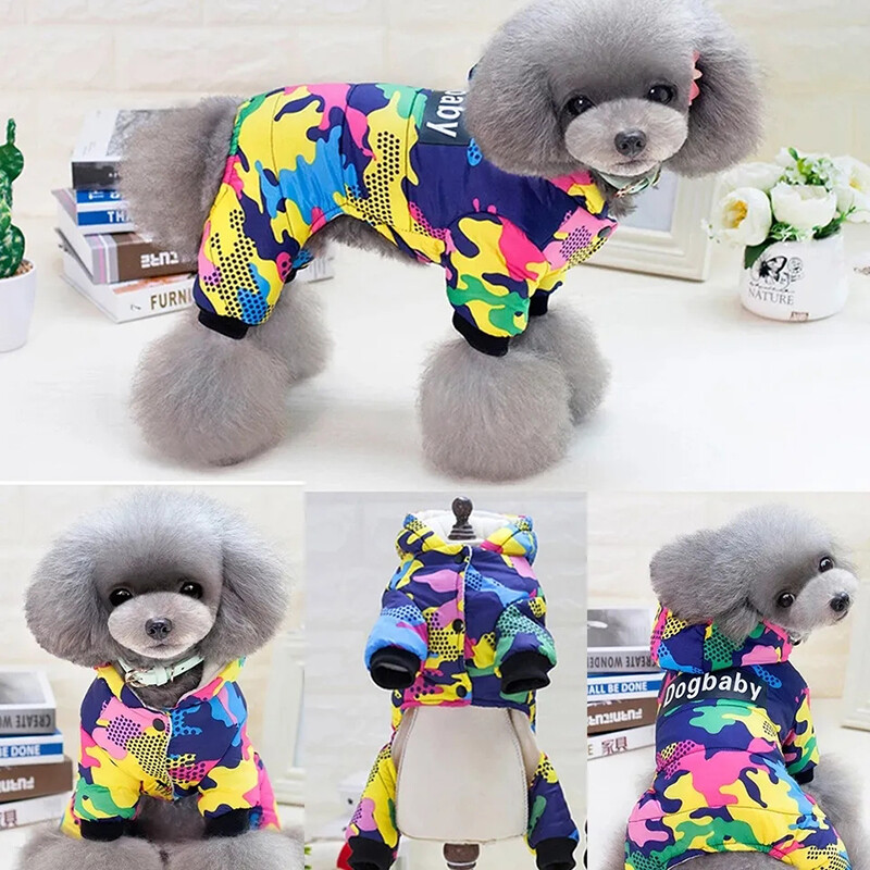 Šilti žieminiai šunų drabužiai su vilnone naminių gyvūnėlių medvilnine striuke mažo šuns striuke vandeniui atsparus šuniuko kombinezonas Čihuahu buldogo kostiumai