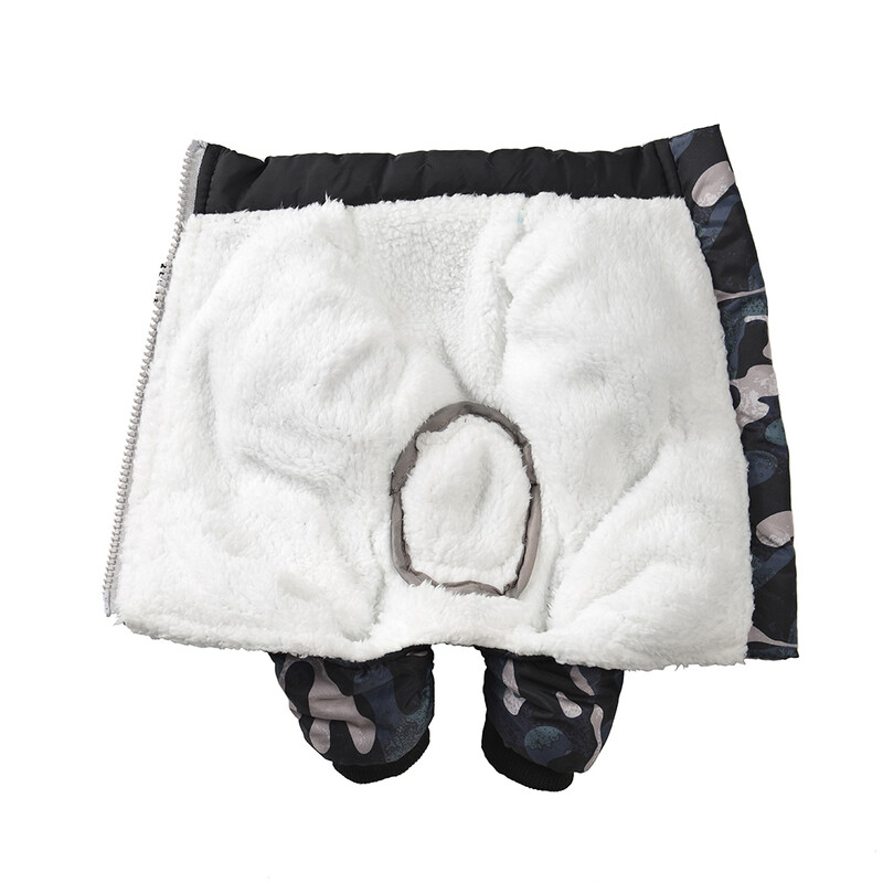 Mājdzīvnieku suņu apģērbi maziem suņiem Kaķu ziemas silts vilnas kažoks, biezs mētelis kucēnu vēja necaurlaidīgs maskēšanās kombinezons Jorkšīras jakas kombinezons