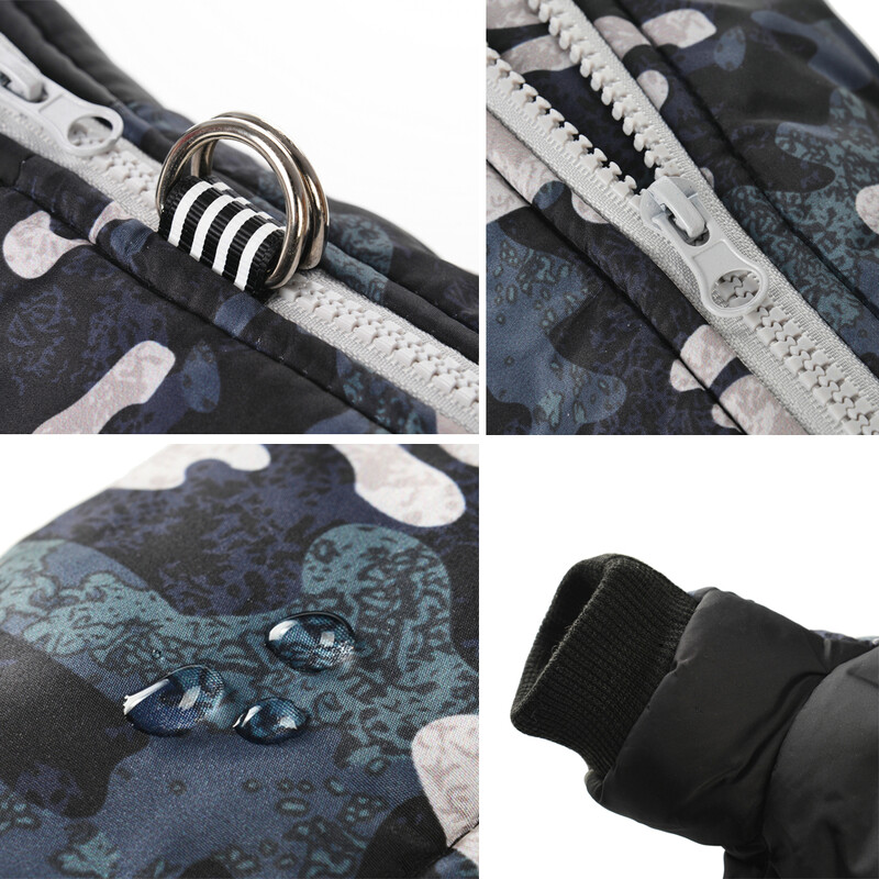 Mājdzīvnieku suņu apģērbi maziem suņiem Kaķu ziemas silts vilnas kažoks, biezs mētelis kucēnu vēja necaurlaidīgs maskēšanās kombinezons Jorkšīras jakas kombinezons