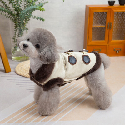 2024 m. Nauji naminių gyvūnėlių drabužiai Rudens žiemos šunų striukė katės drabužiai su zomšiniu ragu Ropa Para Perros