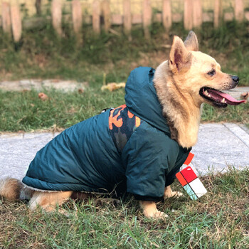 Топло пухено яке за домашни любимци Зимни дрехи за кучета, котки, суичър, палто, водоустойчиви дрехи за домашни любимци, топли поларени дрехи за домашни любимци за малки, големи кучета