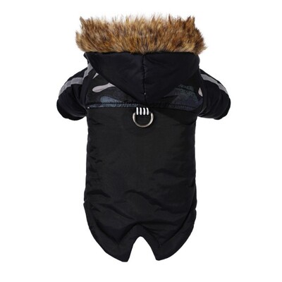 Šilta pūkinė striukė naminiams gyvūnėliams Žieminiai rūbai šunims katėms Su gobtuvu Kailis naminiams gyvūnėliams Neperšlampami drabužiai Šilti vilnos drabužiai augintiniams mažiems dideliems šunims