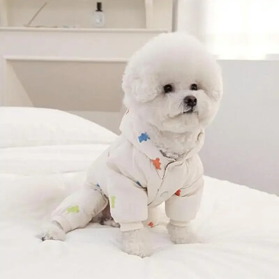 Keturių kojų medvilninis kombinezonas žiemai šildantis naminių šunų drabužiai mažiems šunims Kostiumai Pastorinti šunų paltai Terjeras Buldogas Jorkšyras