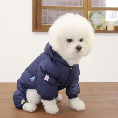 Keturių kojų medvilninis kombinezonas žiemai šildantis naminių šunų drabužiai mažiems šunims Kostiumai Pastorinti šunų paltai Terjeras Buldogas Jorkšyras