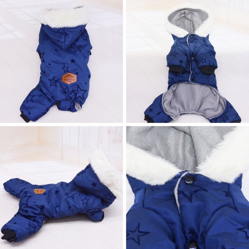 Ziemas mājdzīvnieku sabiezināti silti suņu apģērbi Mājdzīvnieku suņu jaka mētelis kucēns Čivavas apģērbs kapuces maziem un vidējiem suņiem kucēns