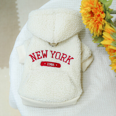 Šunų drabužių aksesuarai Niujorko šiltas gobtuvas mažiems/vidutiniams šunims Čihuahua rudens ir žiemos šuniuko katės kostiumas, naminių gyvūnėlių reikmenys