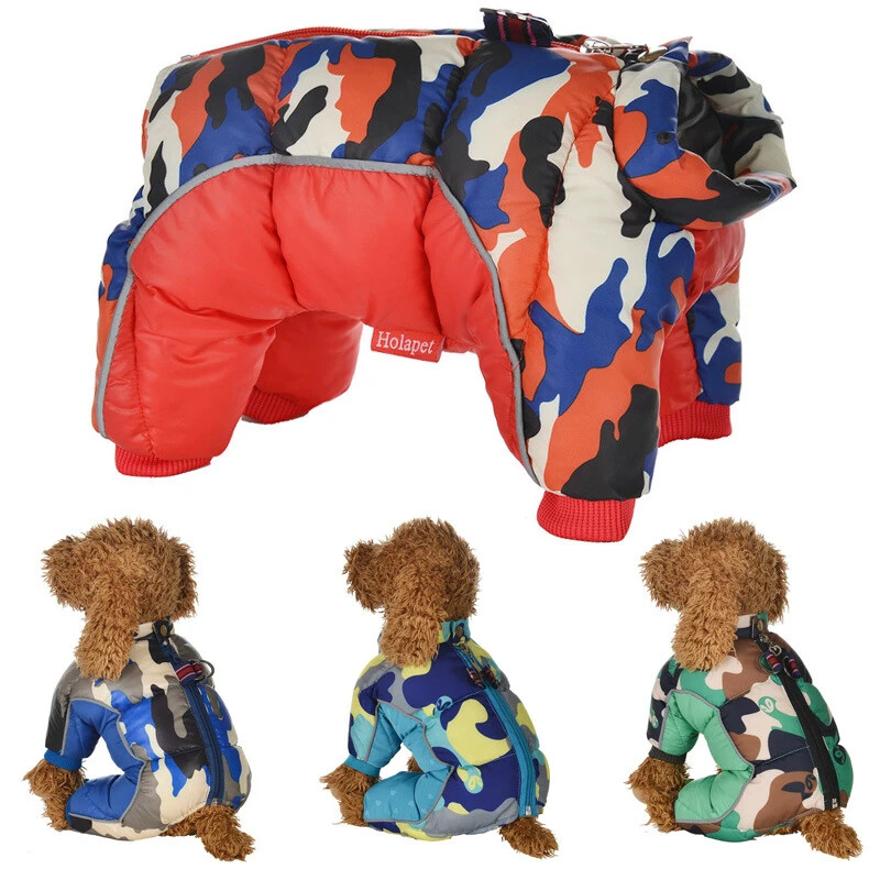Žieminiai naminių šunų drabužiai Super šilta striukė Storesnė medvilninė kailis Neperšlampama mažų šunų naminių gyvūnėlių rūbai prancūzų buldogo šuniukui
