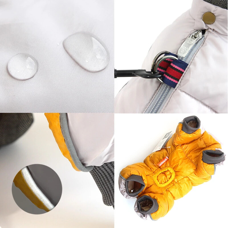 Žieminiai naminių šunų drabužiai Super šilta striukė Storesnė medvilninė kailis Neperšlampama mažų šunų naminių gyvūnėlių rūbai prancūzų buldogo šuniukui