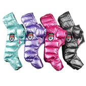 Žieminiai šunų drabužiai, stori šilti naminių gyvūnėlių pūkiniai striukės kombinezonai mažiems ir vidutiniams šunims Čihuahua kailis vėjui atsparus prancūziško buldogo kombinezonas