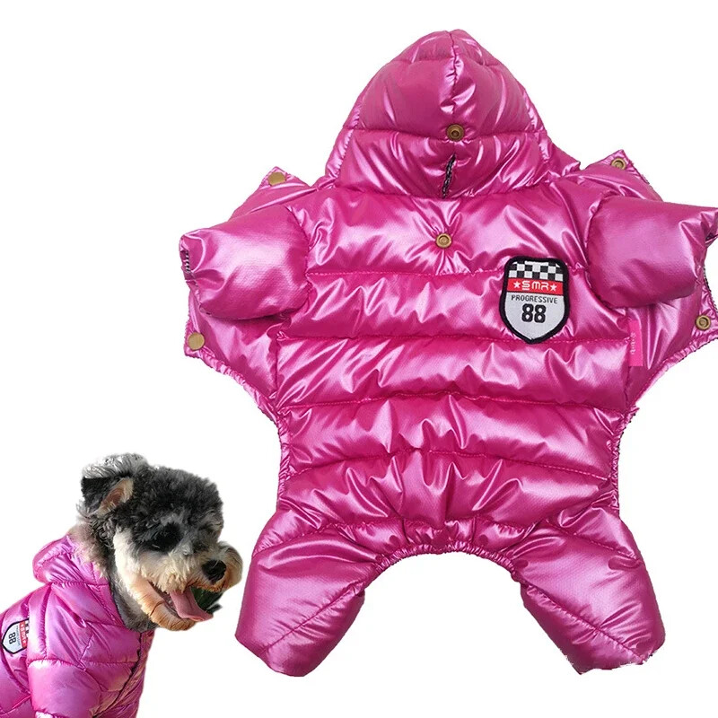 Žieminiai šunų drabužiai, stori šilti naminių gyvūnėlių pūkiniai striukės kombinezonai mažiems ir vidutiniams šunims Čihuahua kailis vėjui atsparus prancūziško buldogo kombinezonas