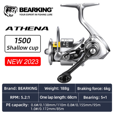BEARKING 149g 6BB Rulment din oțel inoxidabil 5.2:1 Sistem de tragere a mulinetei spinning 6kgs Putere maximă roată spinning Bobina de pescuit Apa de mare