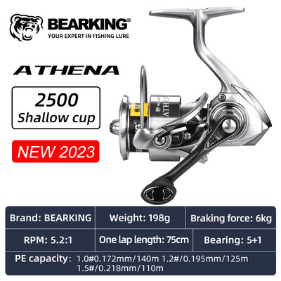 BEARKING 149g 6BB Rulment din oțel inoxidabil 5.2:1 Sistem de tragere a mulinetei spinning 6kgs Putere maximă roată spinning Bobina de pescuit Apa de mare