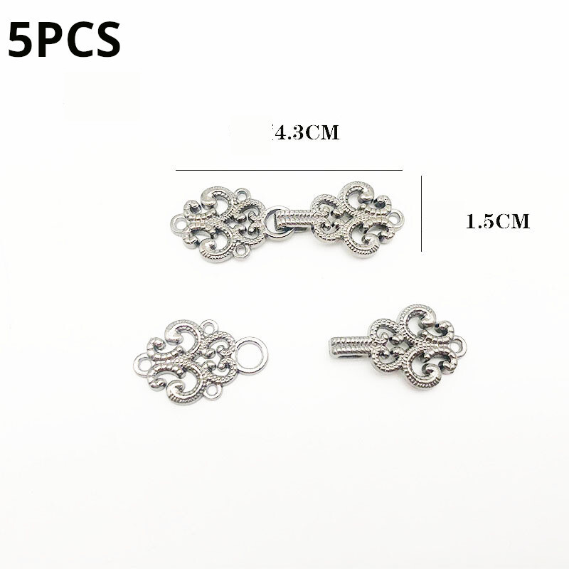 Szállításra kész fém cheongsam csat, Hanfu jelmez, Tang, ősi jelmez, gallér gomb, anyós gyerekcsat, horgos csat