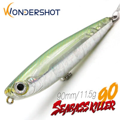 Wondershot D02 Fishing Lures 2024 Seabass Killer 90mm/11,5g Isca Artificial Wobbler Carp Fishing Lures Τεχνητά δολώματα