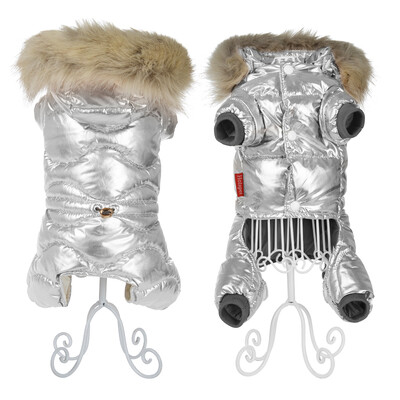 Žieminiai naminių šunų drabužiai mažiems šunims katėms, neperšlampamoms šuniukui su gobtuvu, kailiniu antkakliu striuke Taksas Prancūzų buldogų kombinezonai kombinezonai