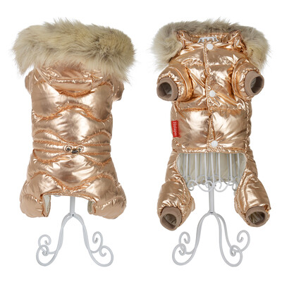 Žieminiai naminių šunų drabužiai mažiems šunims katėms, neperšlampamoms šuniukui su gobtuvu, kailiniu antkakliu striuke Taksas Prancūzų buldogų kombinezonai kombinezonai