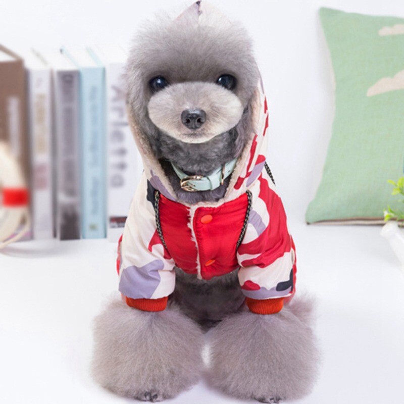 Šunų Kombinezonai Šunys Žieminiai Šiltas Striukė su gobtuvu Kailis Naminių gyvūnėlių Drabužiai Mados Parkai Mažiems Vidutiniams Šunims Priemonės naminiams gyvūnėliams Drabužiai