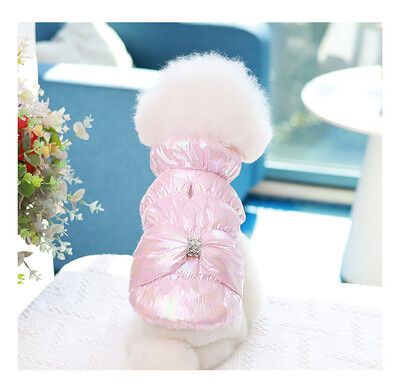 Mājas suns Ziemas mētelis Kaķu princeses dūnu apģērbi Silti apģērbi Mājdzīvnieku sabiezināti apģērbi Suņu dūnu veste Jaka Kucēns Kokvilnas mētelis