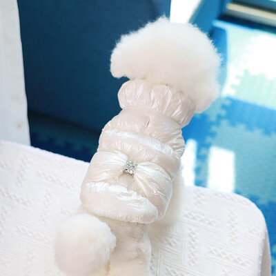 Mājas suns Ziemas mētelis Kaķu princeses dūnu apģērbi Silti apģērbi Mājdzīvnieku sabiezināti apģērbi Suņu dūnu veste Jaka Kucēns Kokvilnas mētelis