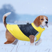 Naminių gyvūnėlių rudens ir žiemos drabužiai, pastorinta vėjo ir šilta striukė, vandeniui atsparus atspindintis medvilninis paltas, naminių gyvūnėlių drabužiai