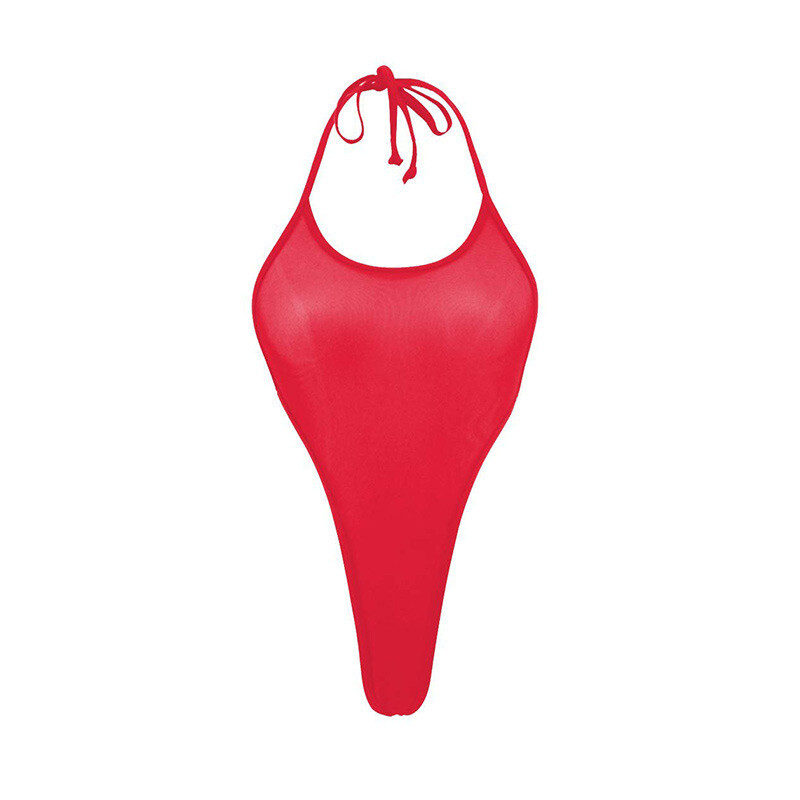 Gamintojo užsienio prekyba vientisas maudymosi kostiumėlis aukštu juosmeniu bikini mini tinklelis skaidrus maudymosi kostiumėlis seksualus apatinis trikotažas