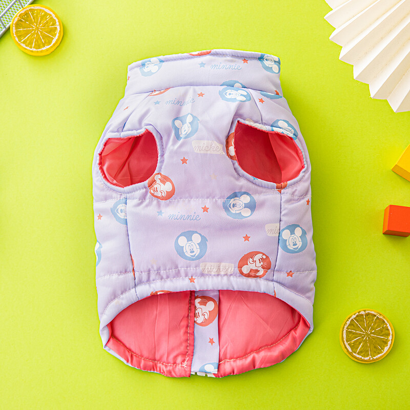 Disney 2022 új kutyapamutkabát Aranyos nyomtatott kisállatmellény kültéri melegkabát Four Seasons kisállatruhák