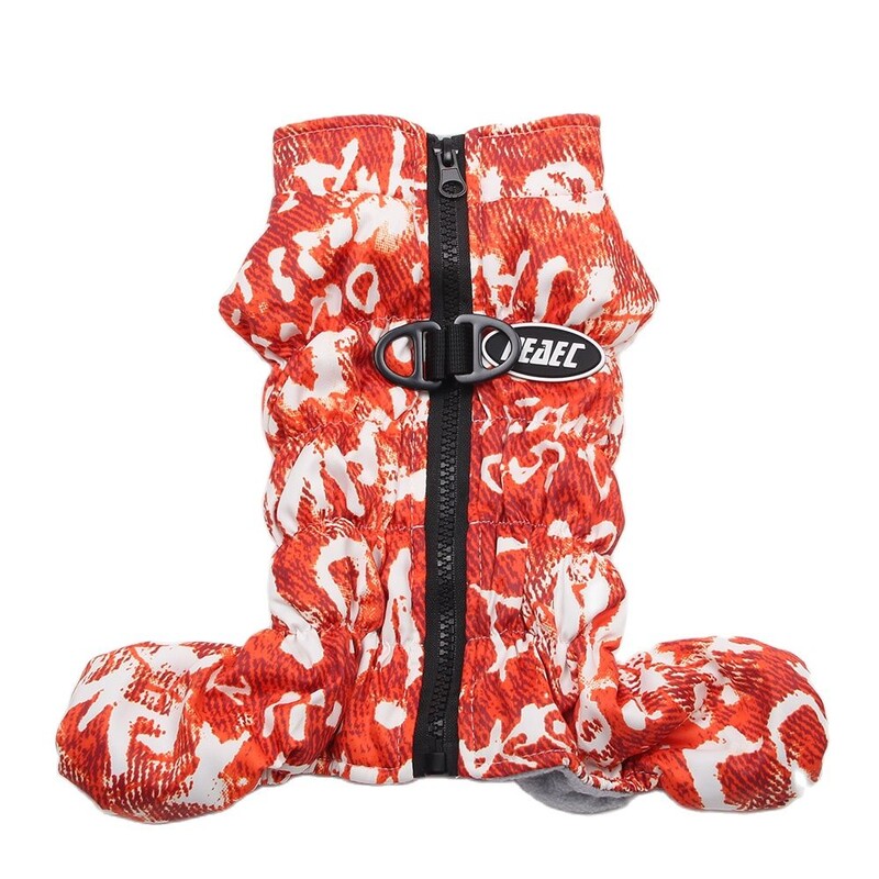 Új kutyamacska meleg Jumpsuit kapucnis, szélvédő ruházat cipzárral, kisállat téli kabát dzseki ruhával