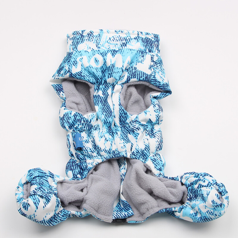 Új kutyamacska meleg Jumpsuit kapucnis, szélvédő ruházat cipzárral, kisállat téli kabát dzseki ruhával