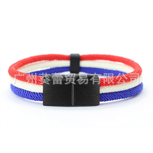 Karštai parduodama tarpvalstybinė nerūdijančio plieno vėliavos apyrankė juoda sagtis Vokietija Prancūzija Ispanija Brazilija Ukrainos vėliava apyrankė