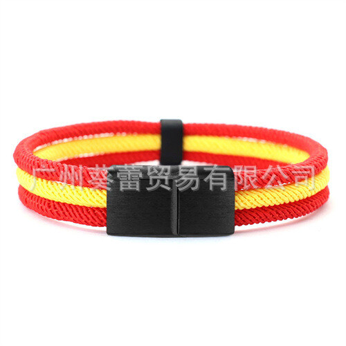 Karštai parduodama tarpvalstybinė nerūdijančio plieno vėliavos apyrankė juoda sagtis Vokietija Prancūzija Ispanija Brazilija Ukrainos vėliava apyrankė