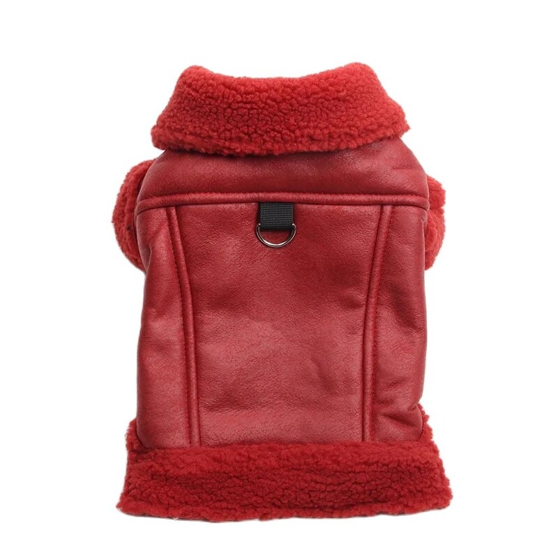Ziemas suņa mētelis jaka Mākslīgās ādas vilnas silts mājdzīvnieku kucēns silts apģērbs apģērba komplekts