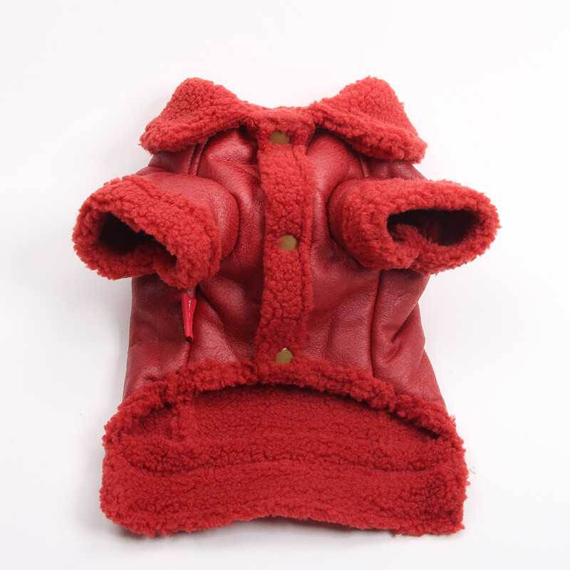 Ziemas suņa mētelis jaka Mākslīgās ādas vilnas silts mājdzīvnieku kucēns silts apģērbs apģērba komplekts