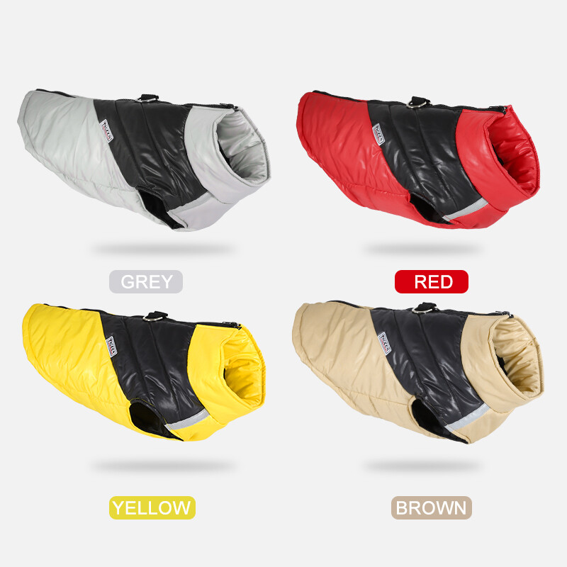 Mājas suņa jaka ar zirglietām Ziemas silts suņu apģērbs Labradora ūdensizturīgs suņa mētelis Čivavas franču buldoga kostīms