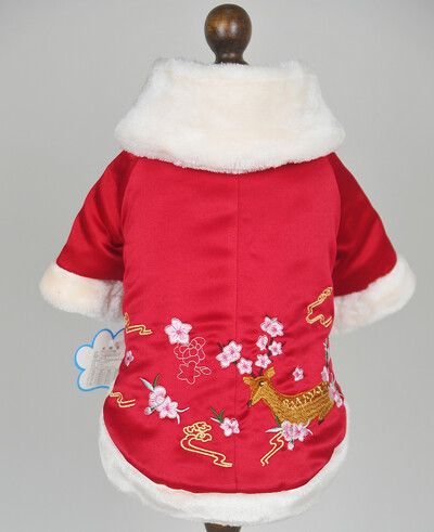 Suņa silts mētelis mājdzīvnieku kapuce Sika Deer Design kaķu kucēnu mētelis jaka ziemas silts apģērbs