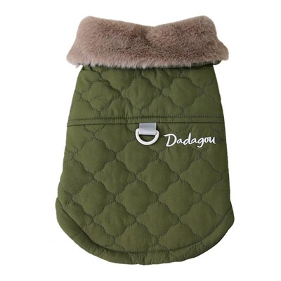 Žieminis naminis paltas su žiedu Naminio gyvūno liemenė Storas šuns žieminis paltas Nuleidžiamas antkaklis šuns striukė šilta dviem kojoms Katės žieminė liemenė šuns drabužiai