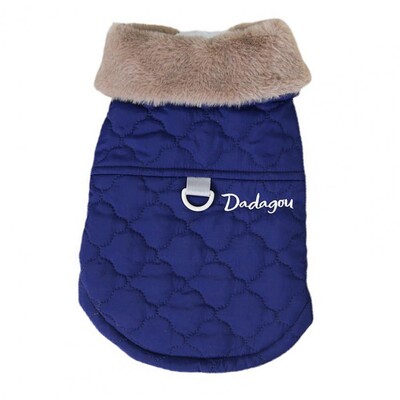 Žieminis naminis paltas su žiedu Naminio gyvūno liemenė Storas šuns žieminis paltas Nuleidžiamas antkaklis šuns striukė šilta dviem kojoms Katės žieminė liemenė šuns drabužiai